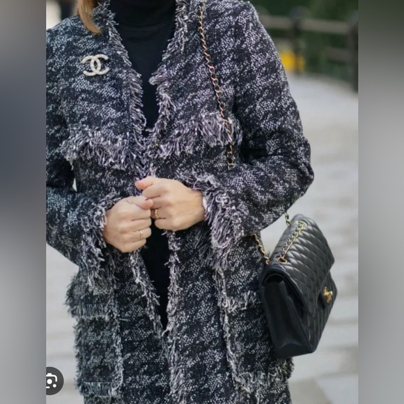 Zara Jackets & Blazers - NWT RARE Luxury Classic Minimalist Zara Houndstooth Tweed Fringe Coat/Jacket